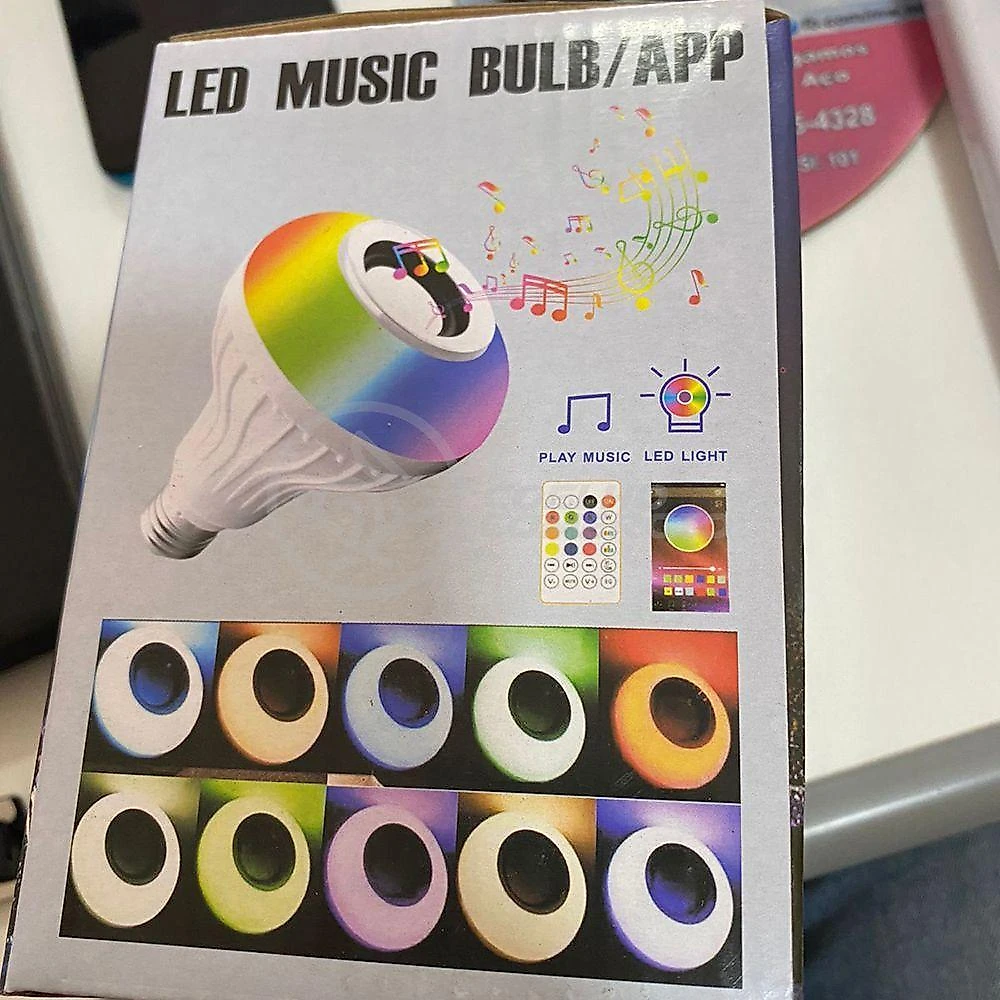 Lâmpada Led 12W E27 Rgb Colorida Com Caixa De Som Bluetooth