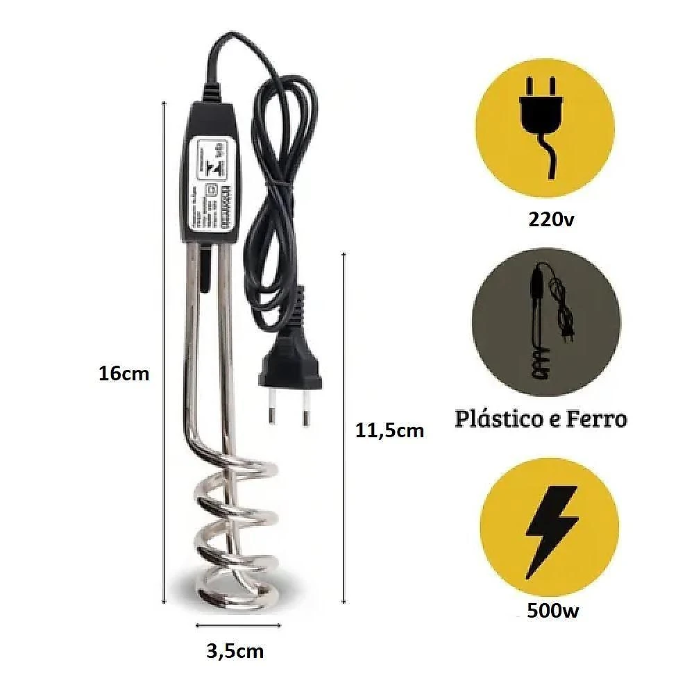 Ebulidor Elétrico Portátil 220V 500W para Café e Chá Preto Yeet