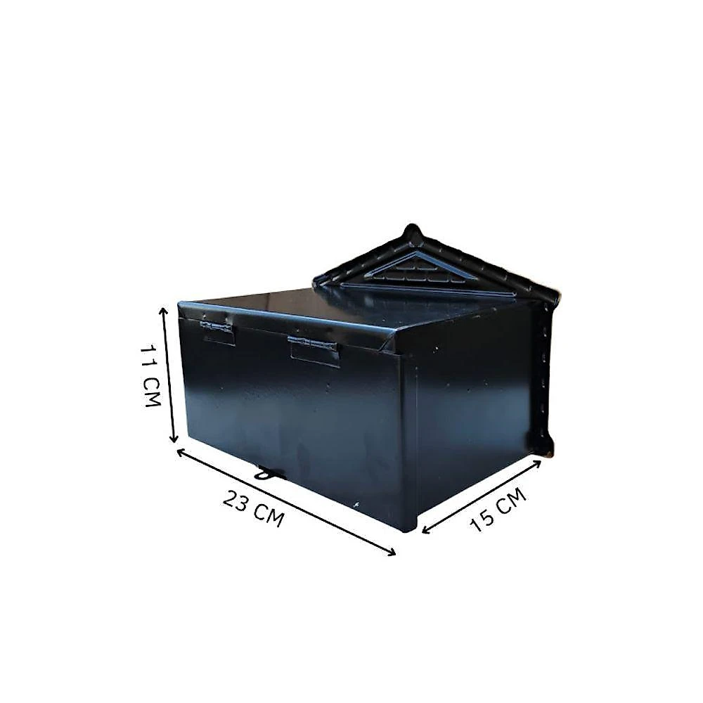 Caixa de Correio A064POM Abertura por Detrás Pintura Eletroestática Preto Ouro Minas 23CM