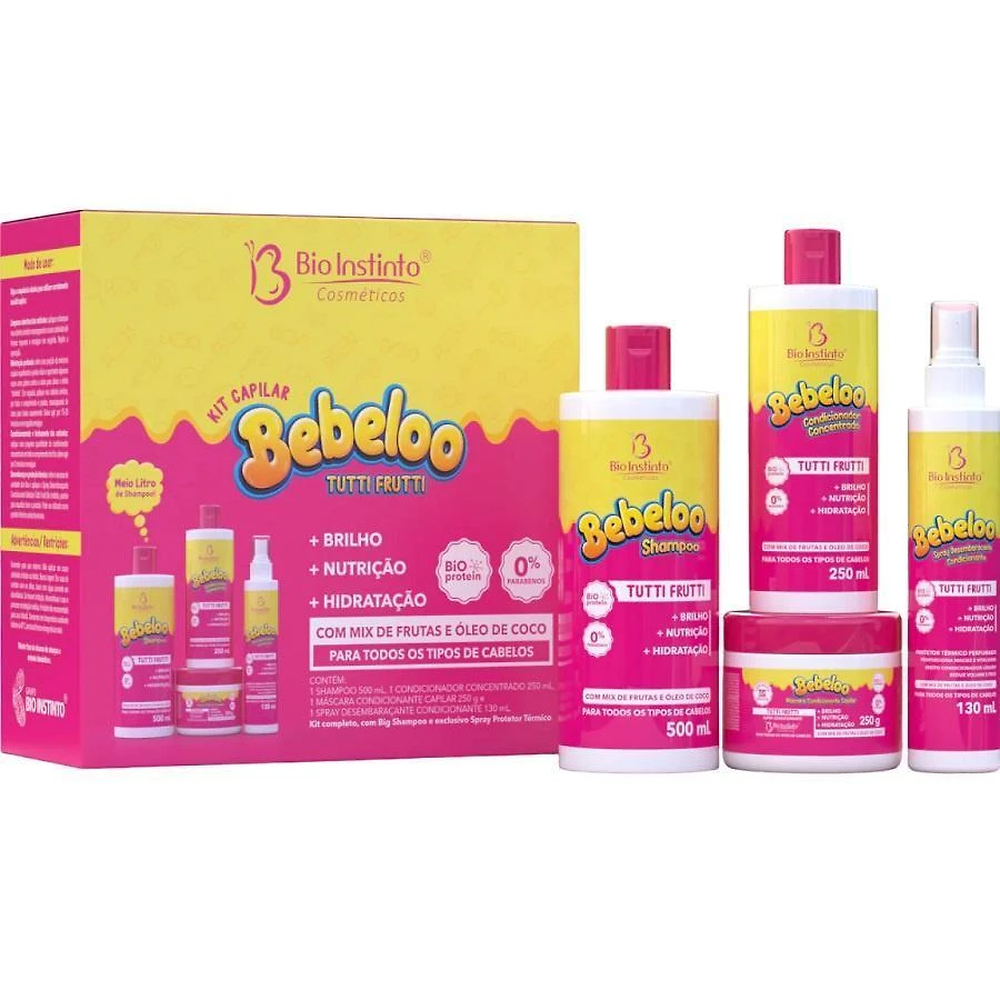 Miniatura Kit Capilar Bebeloo Tutti Frutti Frutas E Óleo De Coco