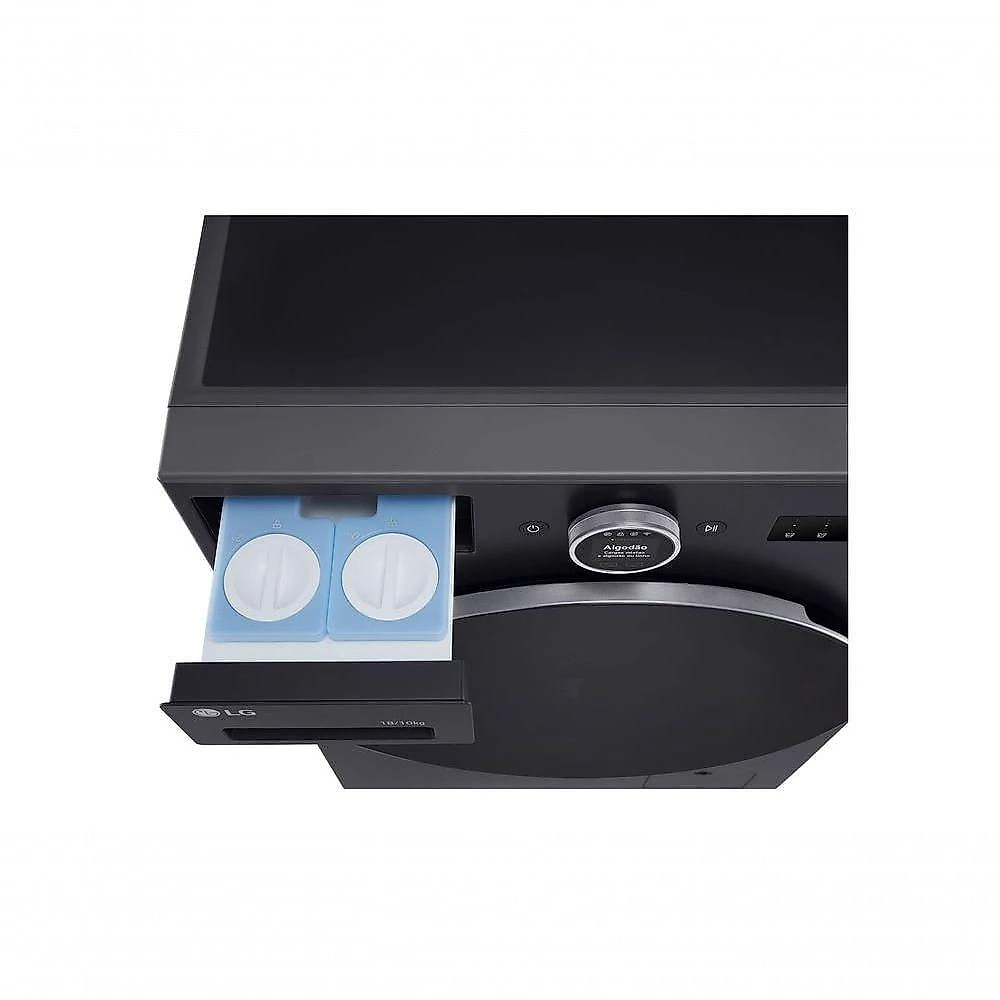 Lava e Seca Front Load LG WD18GNTS6B 18kg 10kg Black Inox com Dispenser Automático 110V
