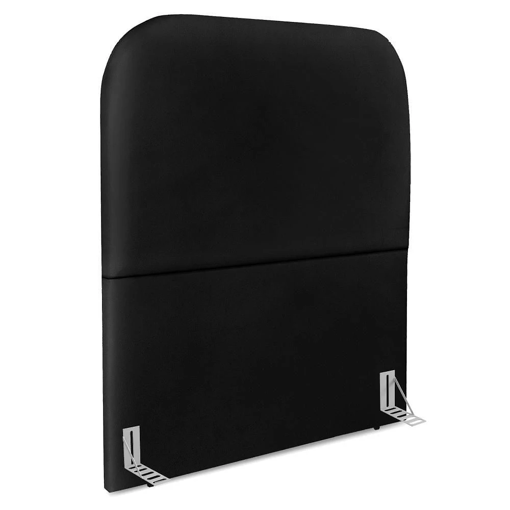 Cabeceira Solteiro 100 Cm Com Frame Alana Corino Preto Artte Preto