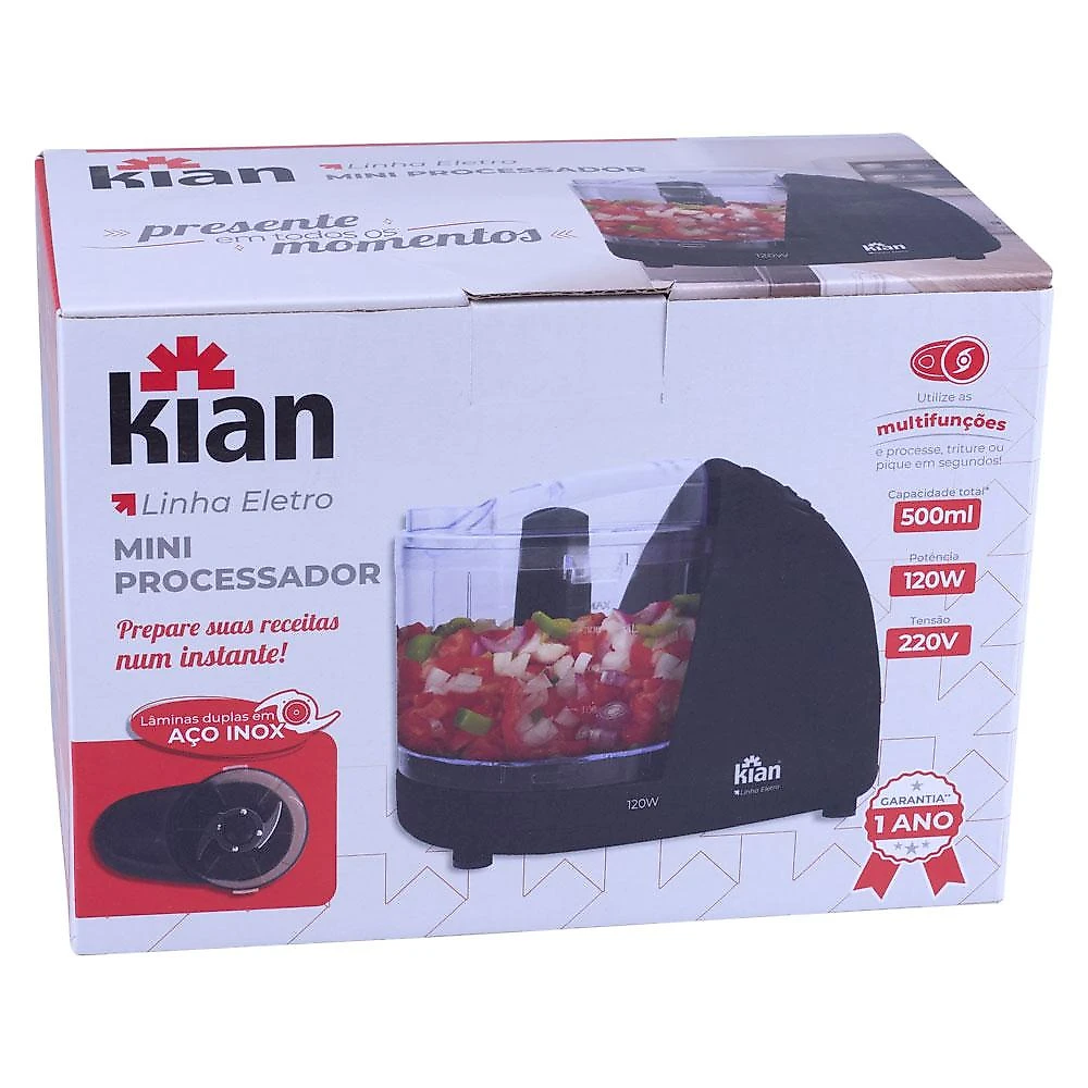 Mini Processador 120W Kian Preto 220V Preto - 220V