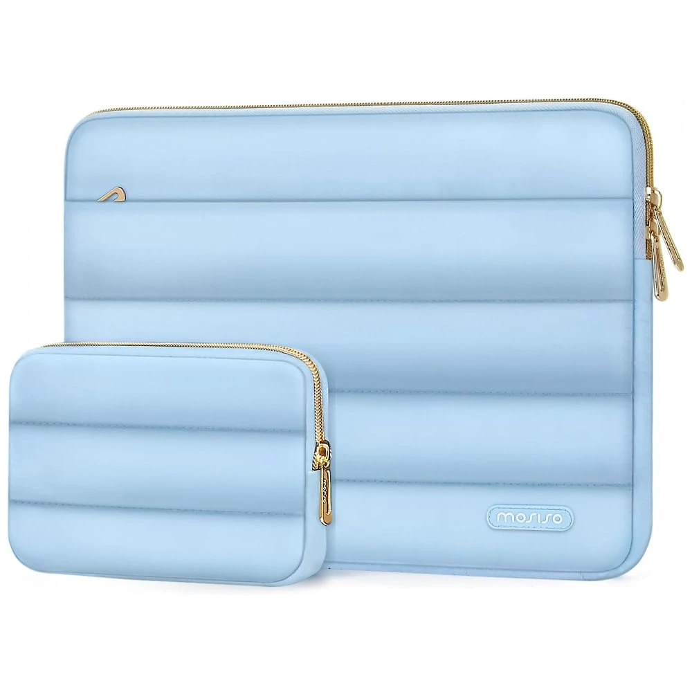 Case para Notebook 15 a 16 polegadas MOSISO Air Blue Capa Puffy Poliéster Bolsa Horizontal Estojo Compatível MacBook HP Dell ASUS Acer Lenovo