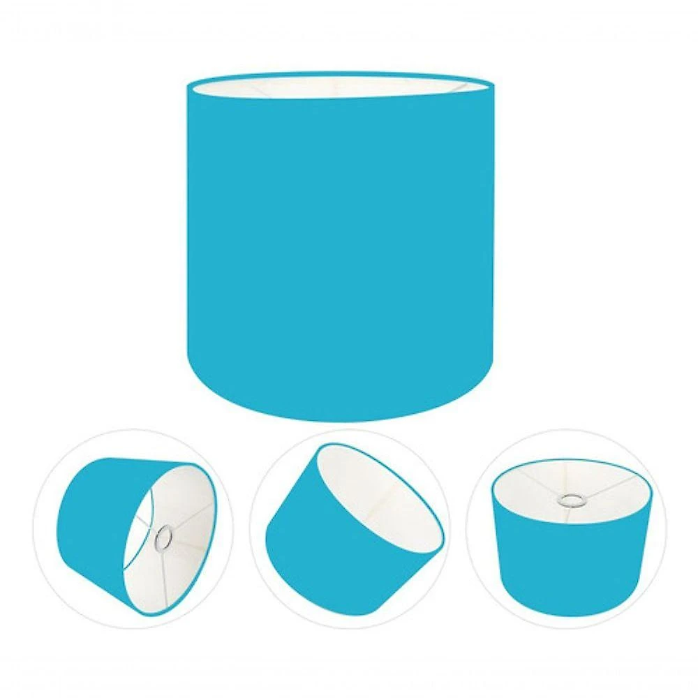 Cúpula Abajur Cilíndrica Cp-7009 ø25x20cm Azul Turquesa