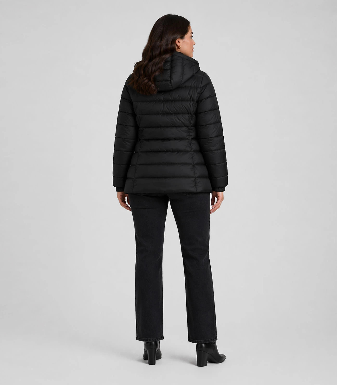Miniatura Jaqueta Feminina Plus Size Com Capuz Sea Surf Preto G1