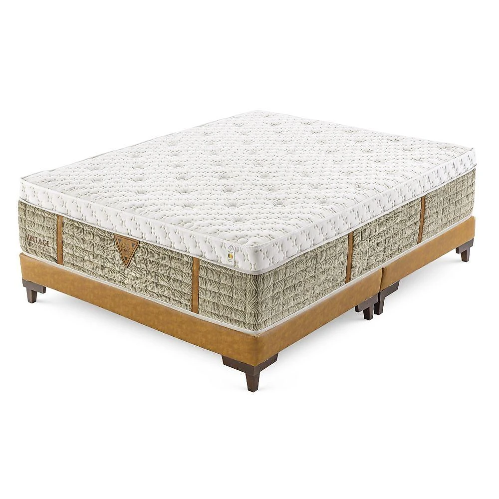 Colchão Vintage Duo Pocket - Látex E Molas Duplas Medida Casal 138x188cm Opcionais Box