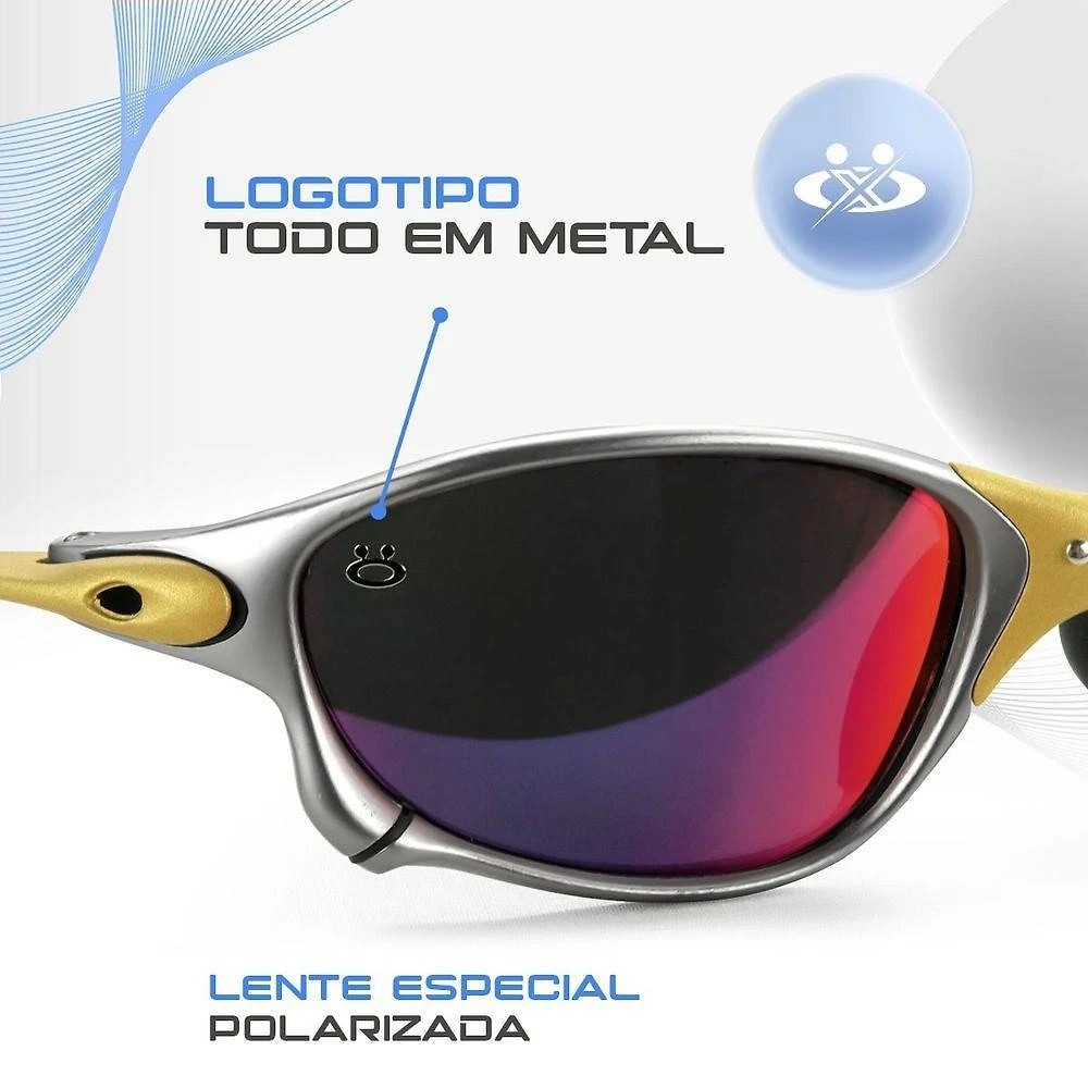 Miniatura Oculos De Sol Mandrake Lupa Juliet Protecao Uv Metal Case Todo Metal Estiloso Roxo Presente Casual