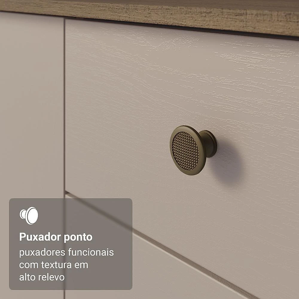 Armário De Cozinha Compacta 235cm Rustic/crema Gourmet Madesa Xc03 Rustic/crema