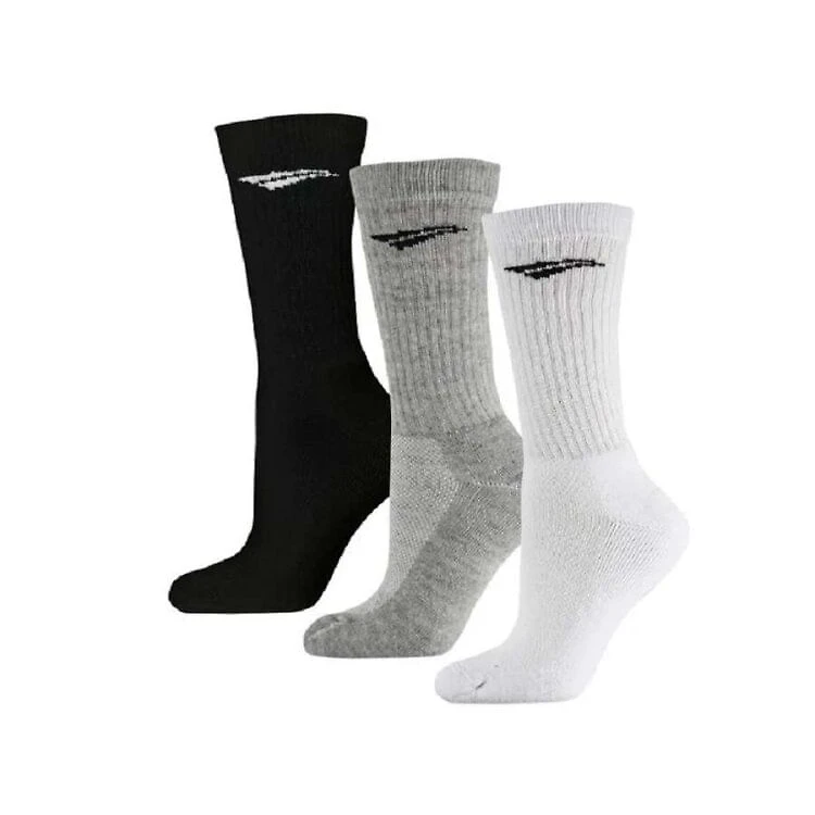 Meia Penalty Esp Cano Alto 3 Pares - BCO/PTO/CINZA