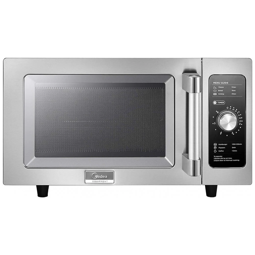Micro Ondas de Bancada em Aço Inoxidável 25L com 6 Programas, 110V 1000W, Midea Equipment 1025F0A, Prata