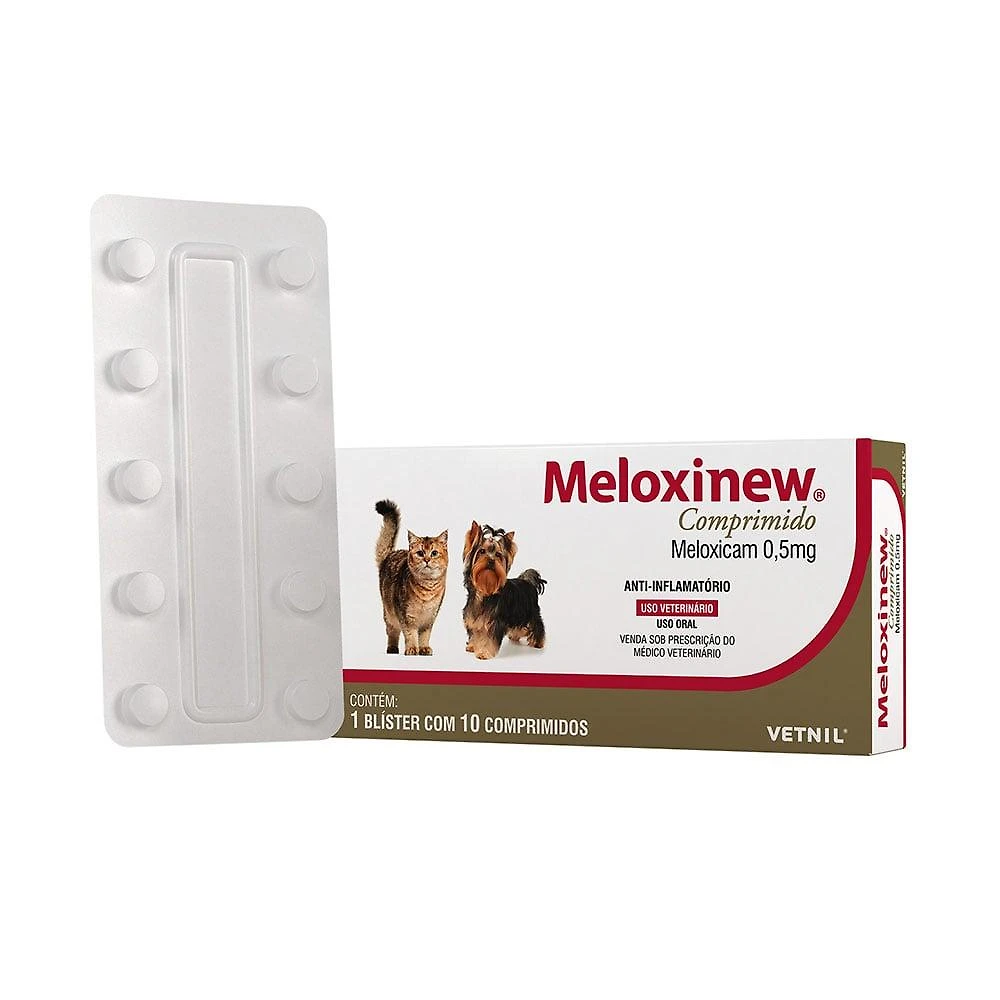Anti-Inflamatório Vetnil Meloxinew 0,5 mg para Cães e Gatos - 10 Comprimidos