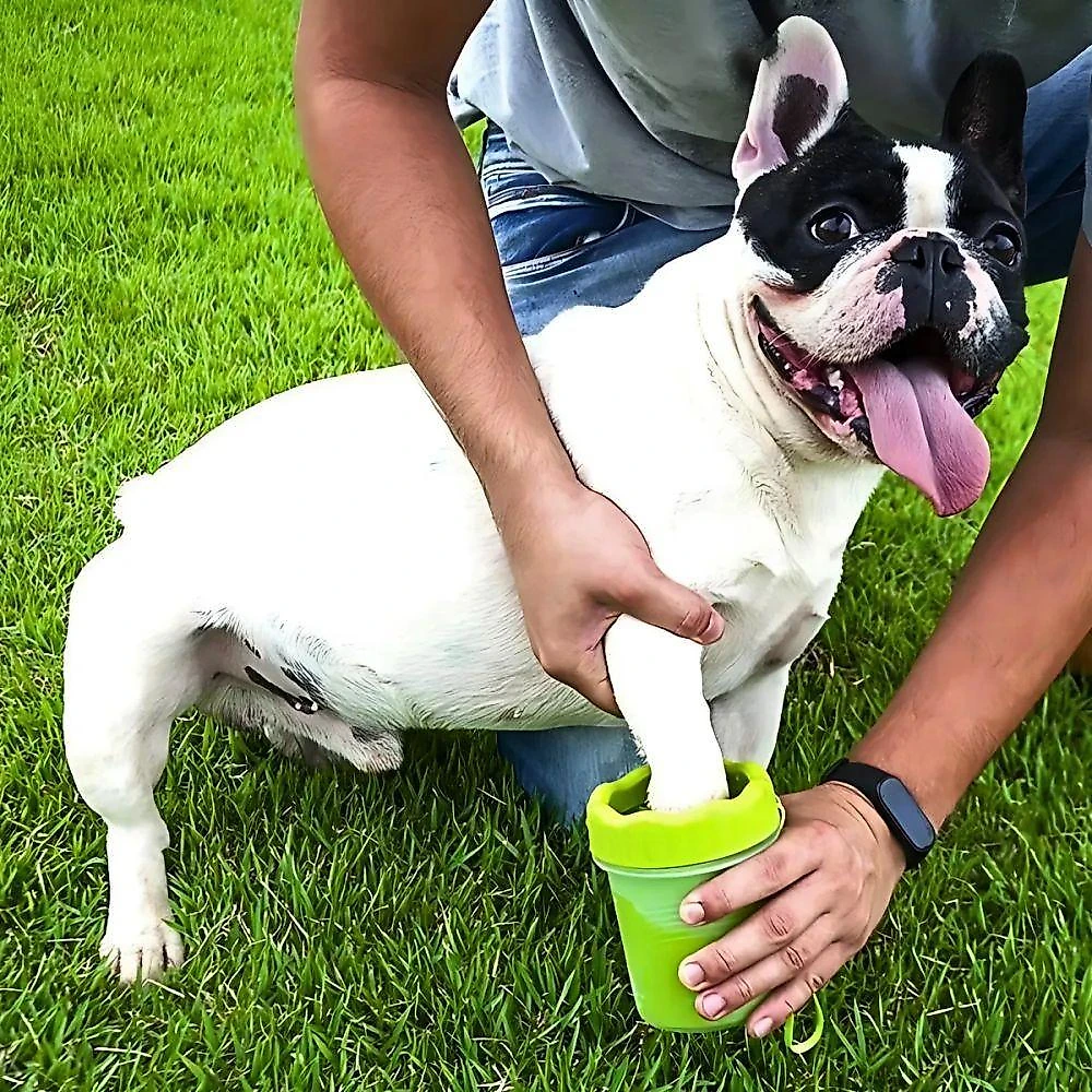 Limpador de Pata Utimix para Cachorros Portátil Verde Silicone