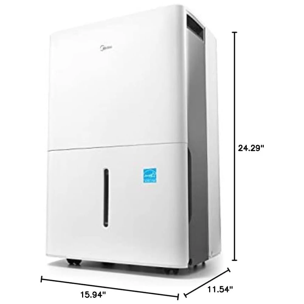 Miniatura Desumidificador Midea 23,65 litros, 418 metros quadrados - Econômico e Eficiente para Ambientes Amplos, como Porões e Quartos Grandes