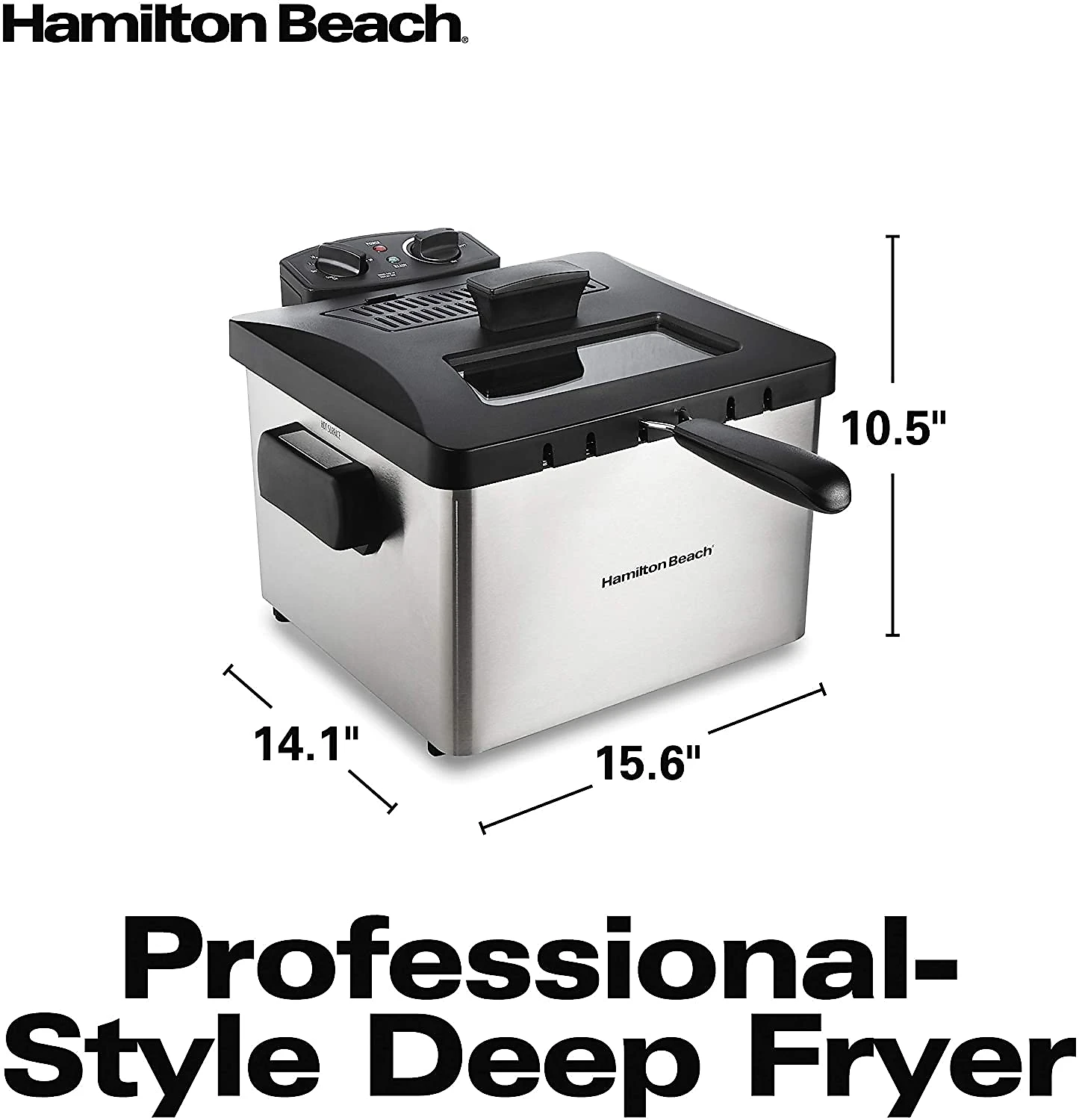 Hamilton Beach Fritadeira Elétrica 45L Profissional Aço I noxidável 1800W110V Prata