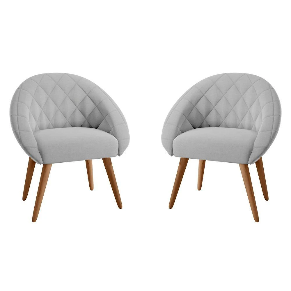 Conjunto Poltrona Decorativa Maricá Linha Cinza