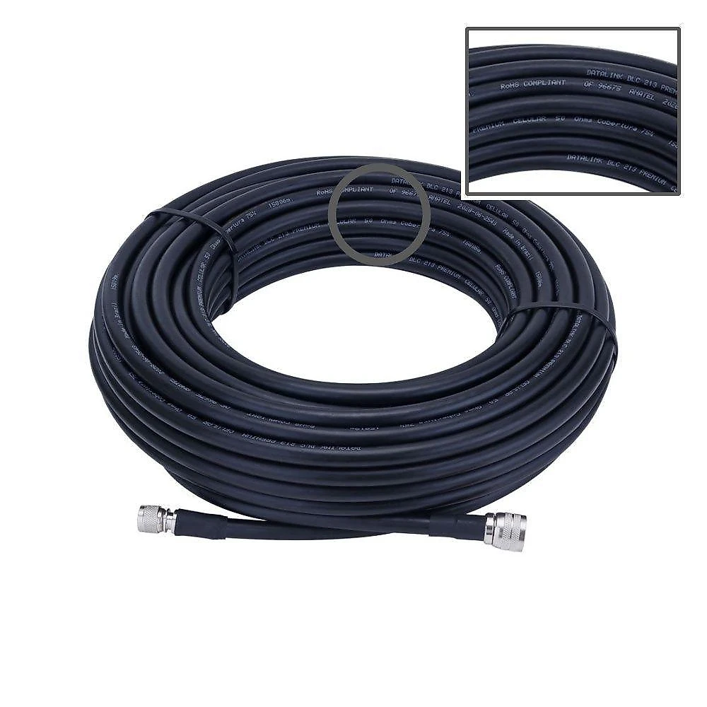 Cabo de Descida para Antena de Celular Aquário CF-220 RGC-213 Coaxial N TNC 20M 1 Cabo