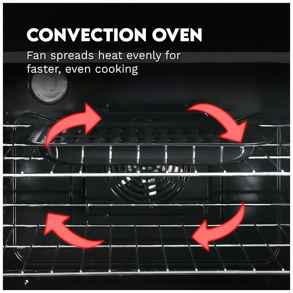 Fogão elétrico 30 cm Cosmo inox escovado mesa vitrocerâmica 4 queimadores forno com convecção 136 L 220V