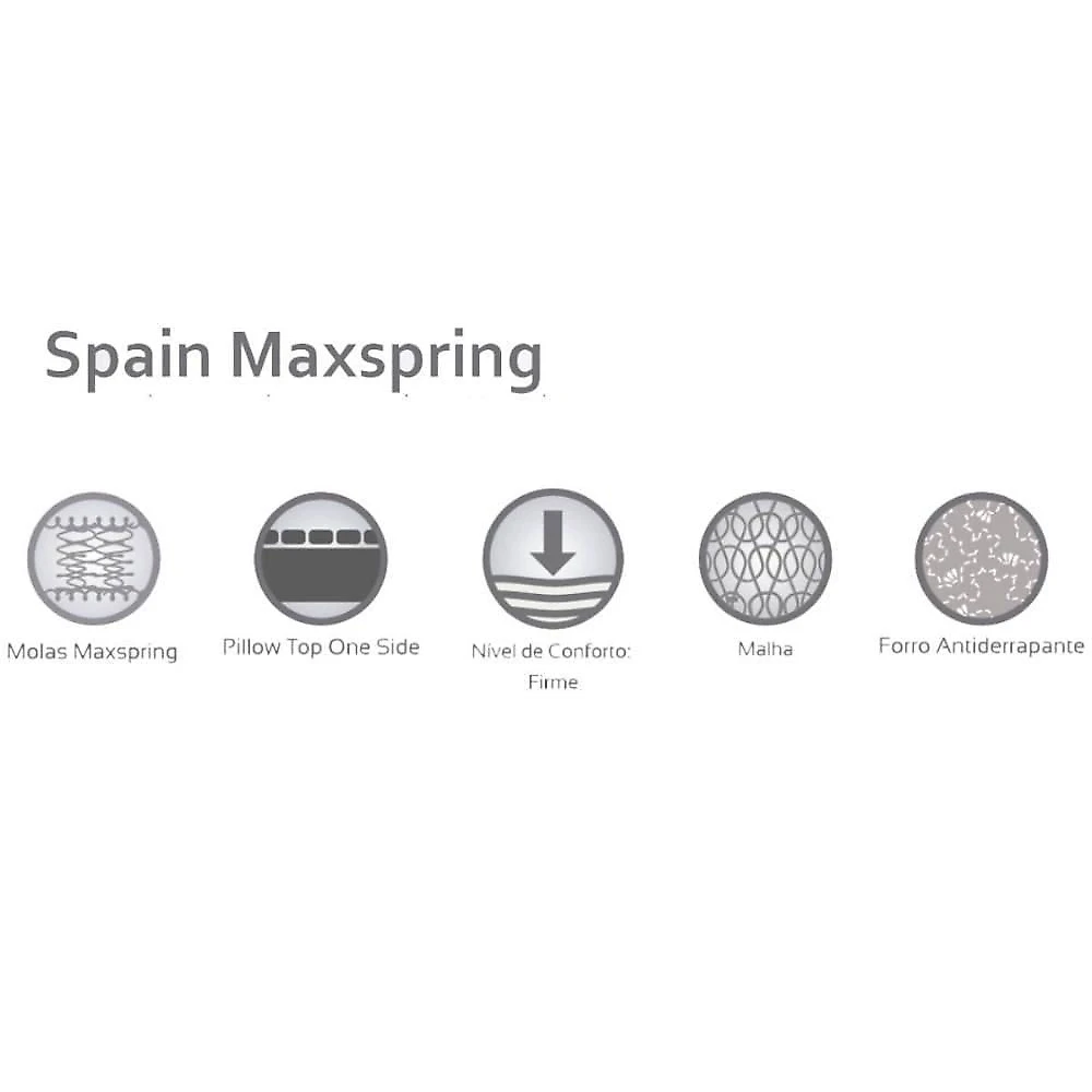 Cama Box com Colchão King Molas Maxspring Spain Euro Pillow Bege Herval