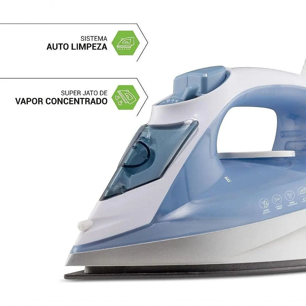 Ferro a Vapor Philco PFV40 Base Antiaderente Branco com Jato Extra e Vapor Vertical 220V