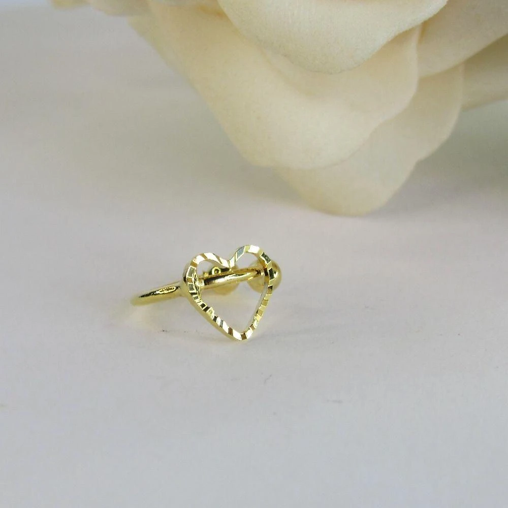 Piercing Fake Floratta Joias Coração Banhado em Ouro 18k Dourado Feminino