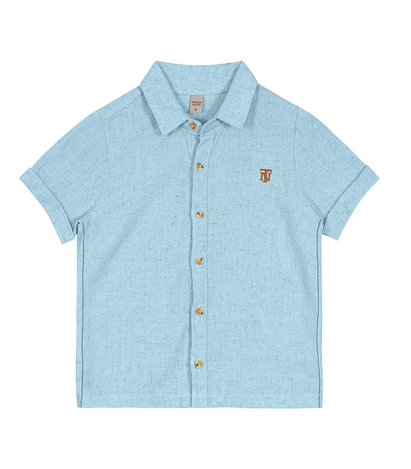 Camisa Infantil Masculina Com Botões Trick Nick Azul 10