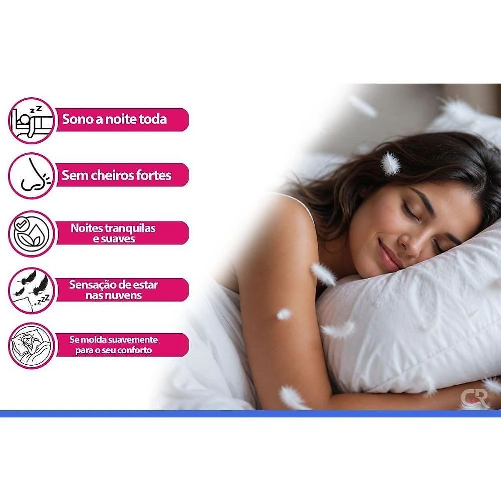 Kit 4 Travesseiros Sleep Flocos Anatômico Látex 45x65x16CM Branco Colchões Castor