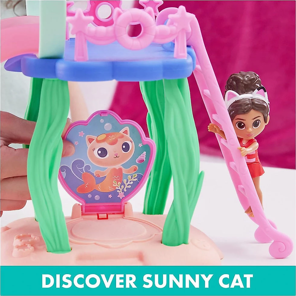 Piscina com Miniaturas Gabby e MerCat com Cauda que Muda de Cor, Gabbys Dollhouse, 3 Anos ou Mais