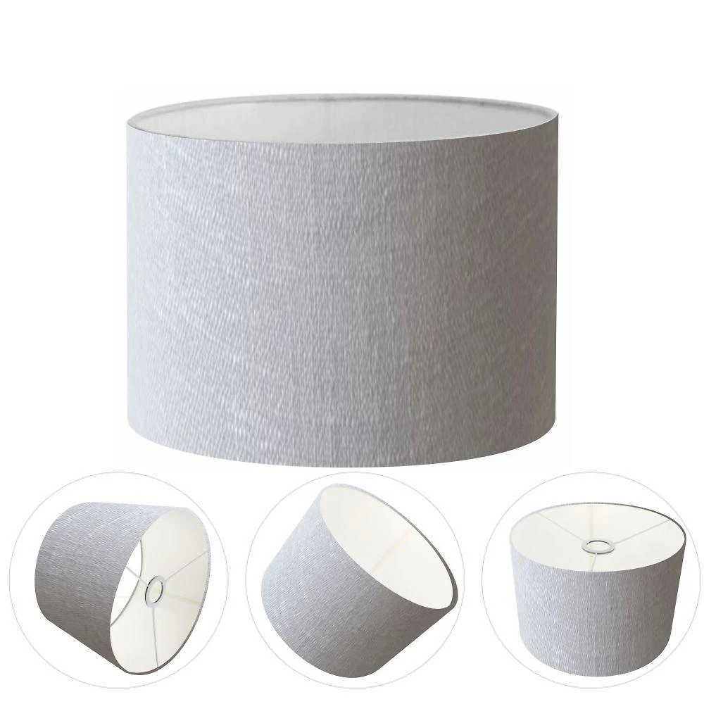 Cúpula Abajur Cilíndrica Cp-7021 ø45x25cm Rustico Cinza