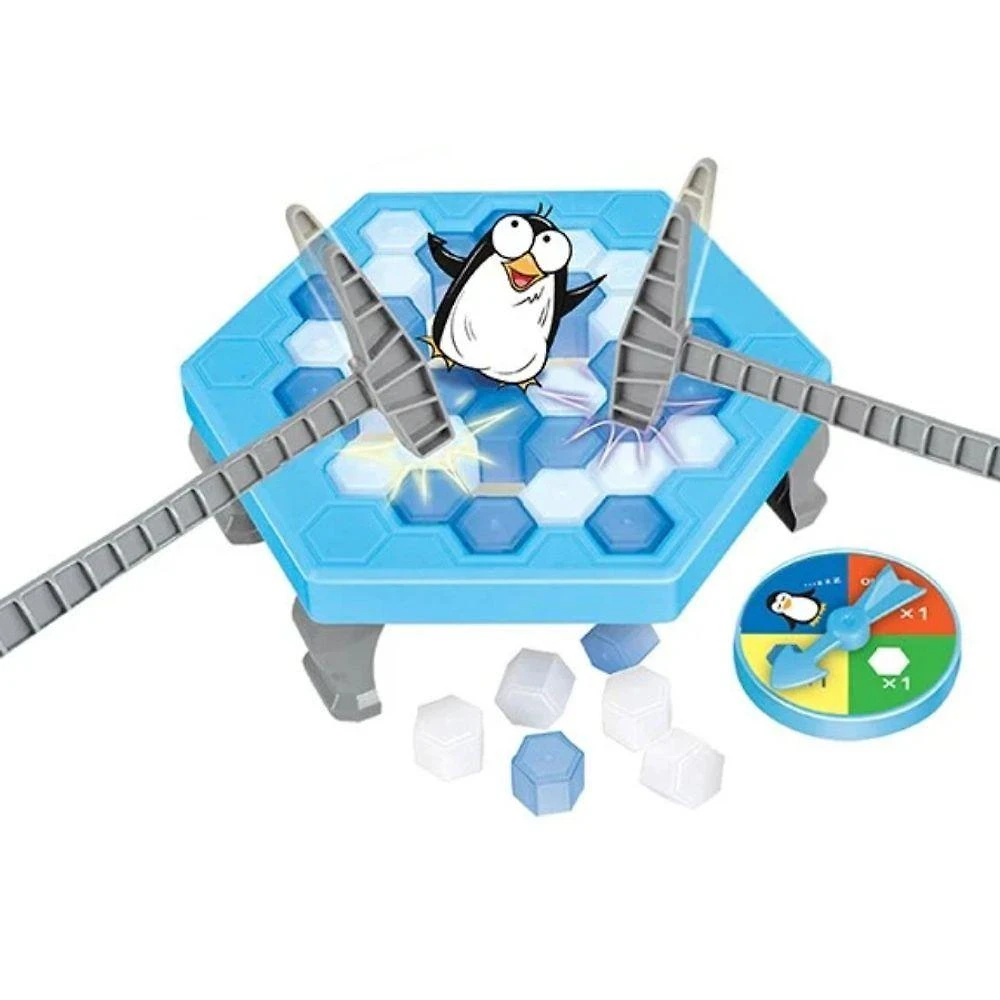 Jogo de Tabuleiro Infantil Jogo Martelo Quebra Gelo Pinguim para Coordenação Motora Azul OEM