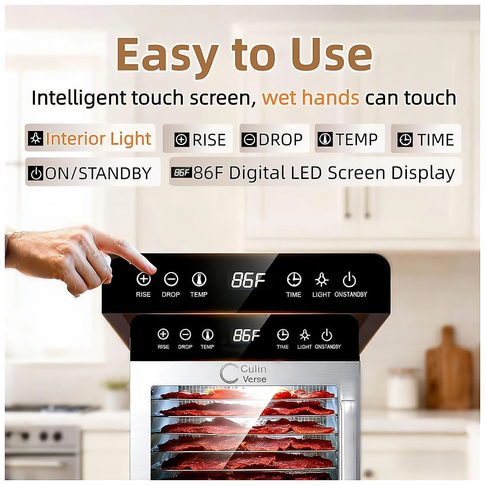 Desidratador Alimentos CulinVerse Aço Inox 8 Bandejas 1000W 110V