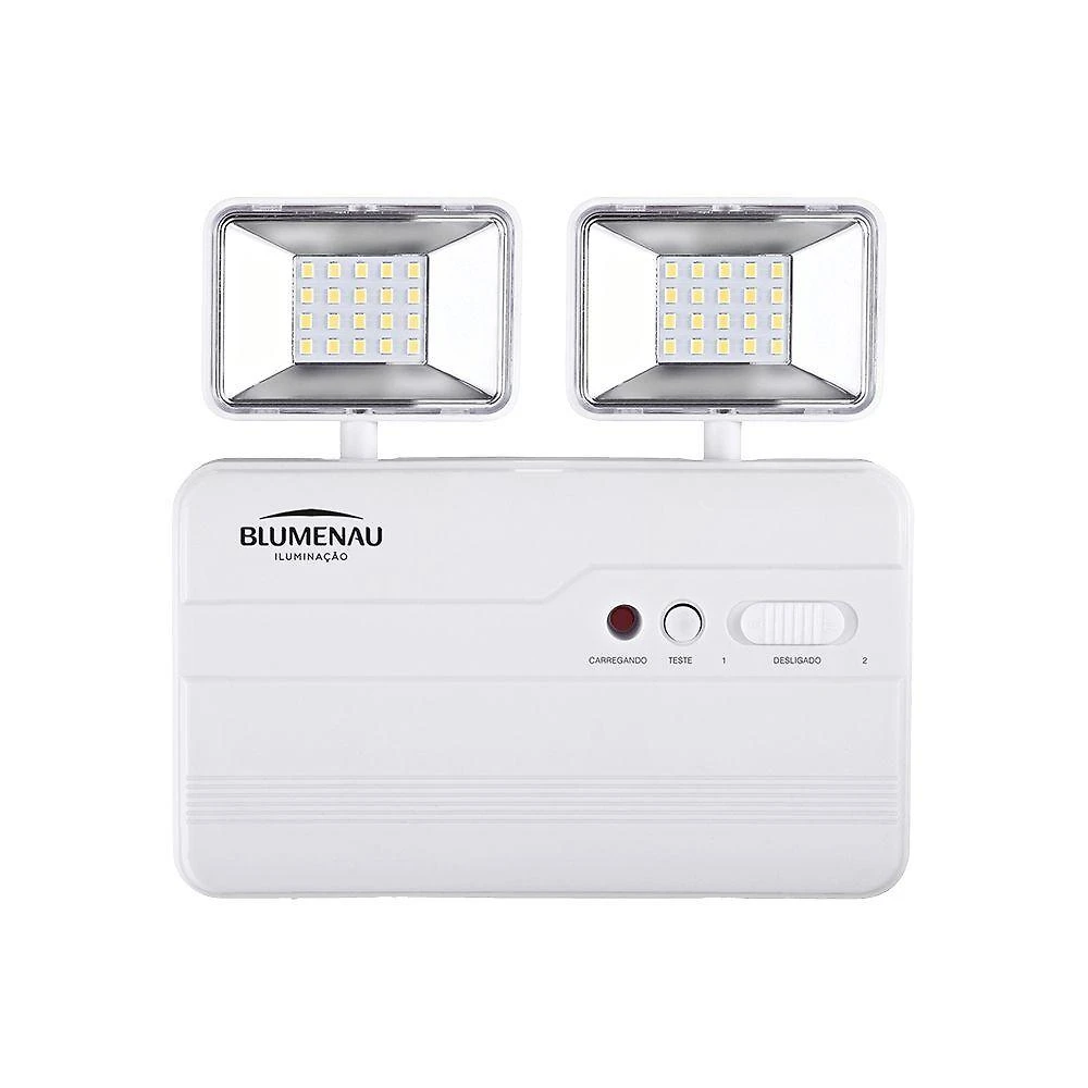Luminária Emergência 40011224 Autônoma 40 Leds 1200LM Bivolt Branco Blumenau Iluminação