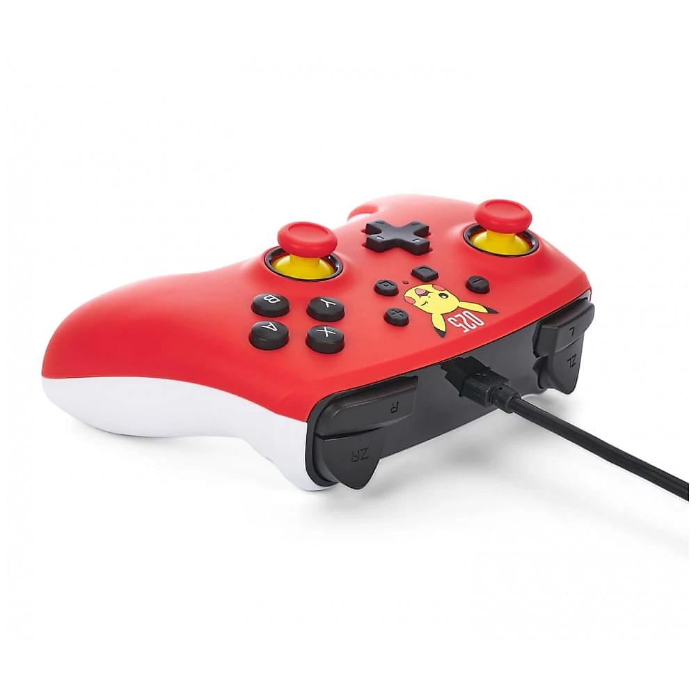 Controle com fio PowerA para Nintendo Switch Laughing Pikachu amarelo cabo USB destacável 3m