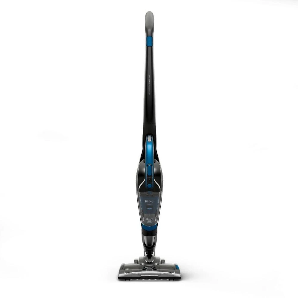 Aspirador de pó vertical sem fio philco pas56 2em1 200w bivolt cinza e azul