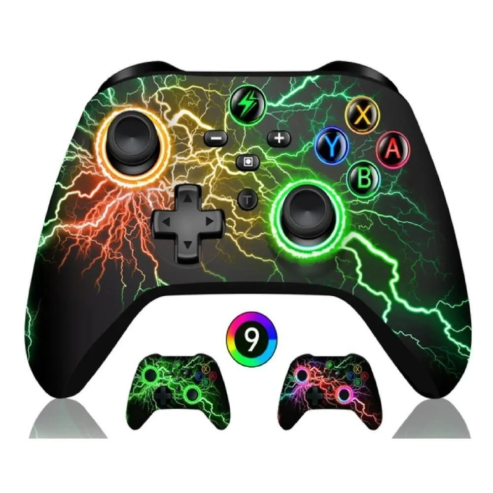 Controle Gamer Knup Brasil KP-GM032 para Nintendo Switch Android Ios PC Smart TV Bluetooth RGB Preto
