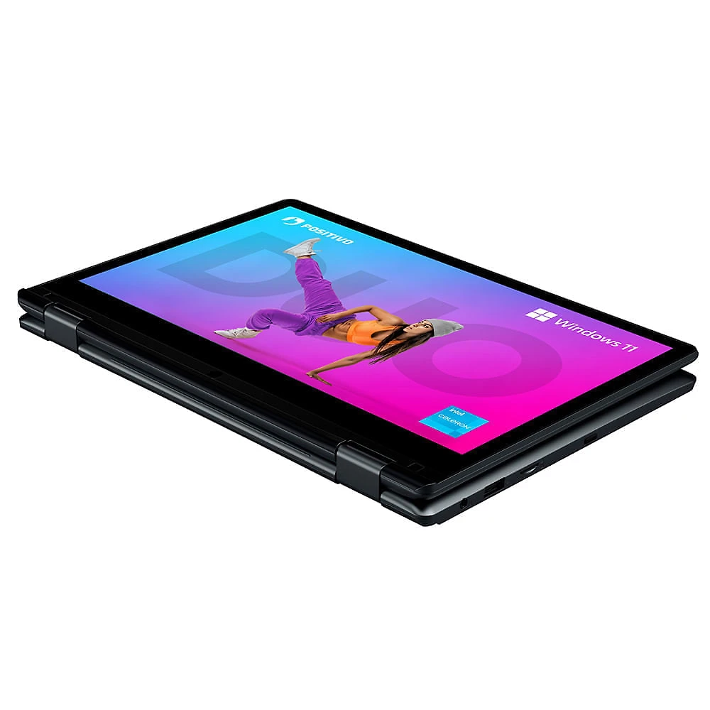 Notebook 2 em 1 Positivo Duo C4128E Intel® Celeron® N4500 Windows 11 Home 4GB RAM  128GB eMMC 11” LED HD IPS - Cinza