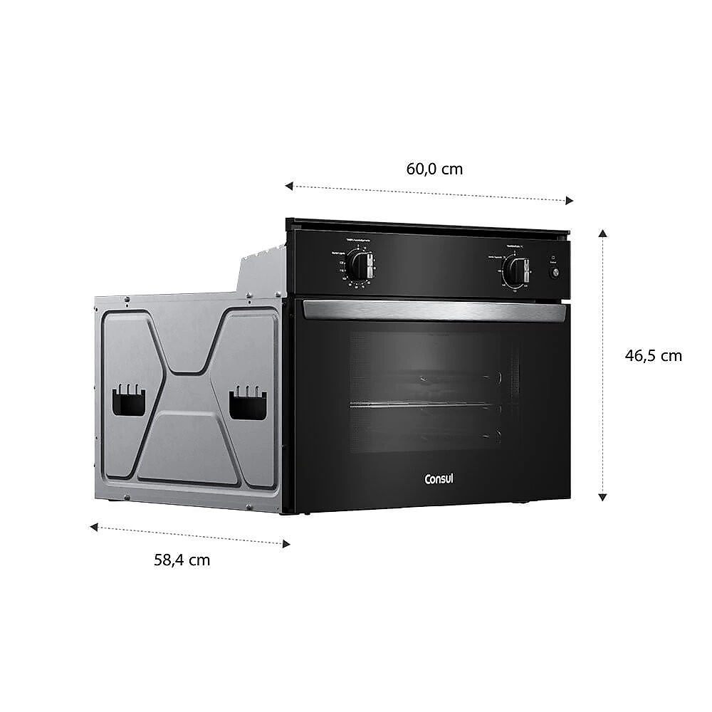 Forno de Embutir Elétrico Consul 47 Litros com Timer Autodesligamento - COB47BE Preto - 110V