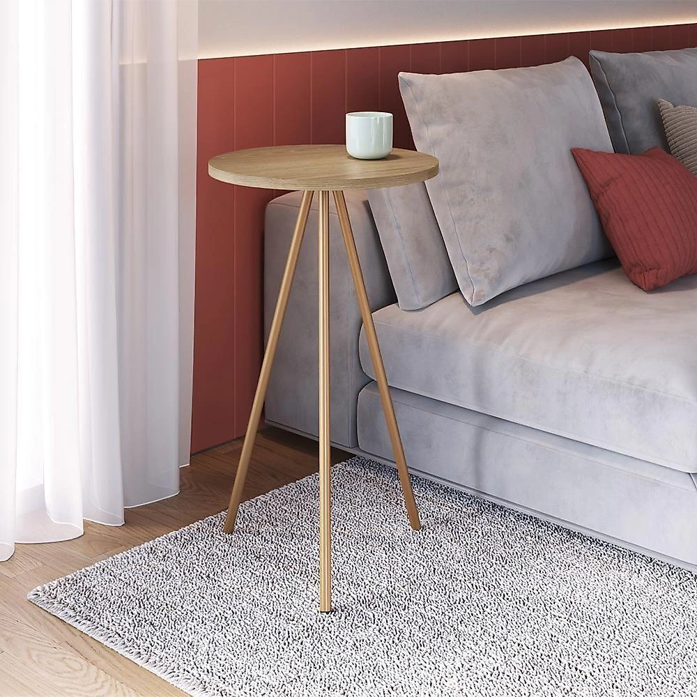 Mesa Lateral Para Sala De Estar 49x35 Cm 27944 Hanover Dourado Artesano