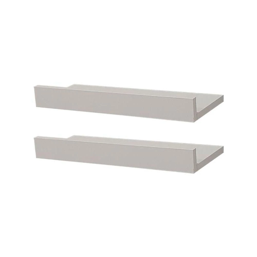 Kit 2 Prateleiras Porta Quadros 50X15CM MDP Suporte Invisível Moderno Sala Branco Mercado