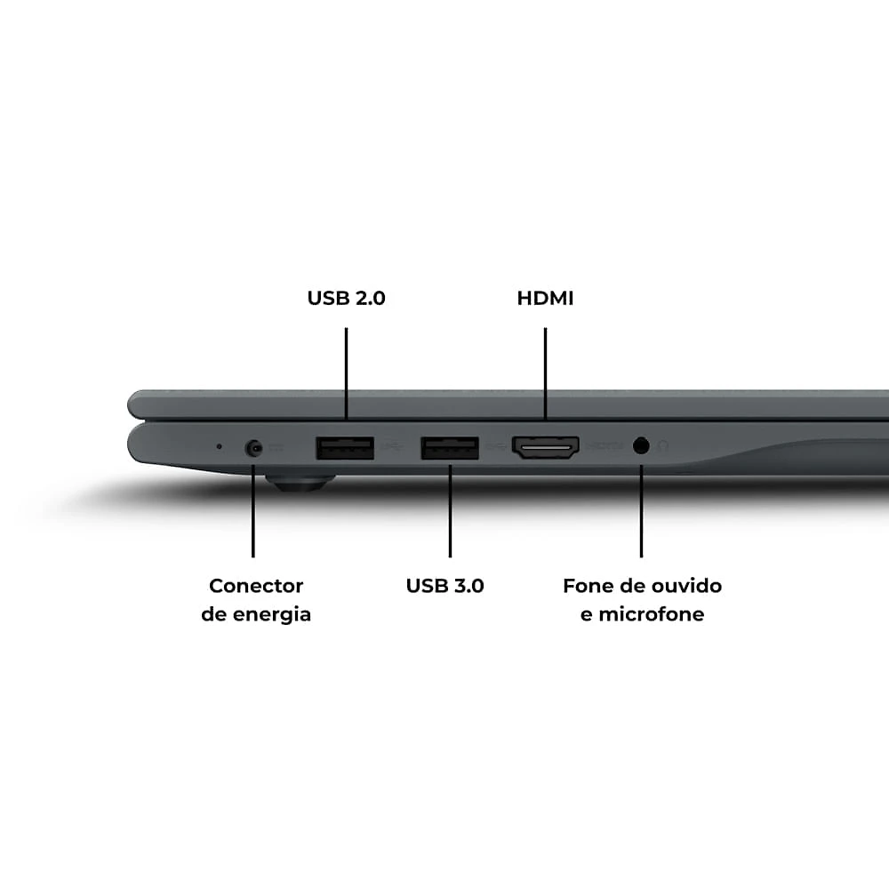 Notebook Positivo Vision C14 Intel® Celeron® Linux 8GB RAM 256GB eMMC 14.1” LED HD Lumina BAR - Cinza