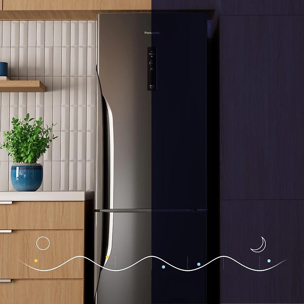 Geladeira panasonic bb41t inverse 407l frost free inverter titânio 110