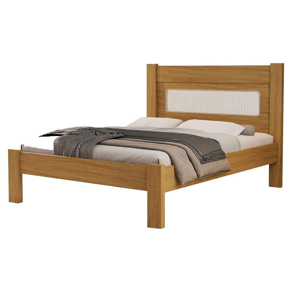 Cama de Casal 199x145cm Modelo 3023 em Mdf Fosco Marrom Milani Movelaria