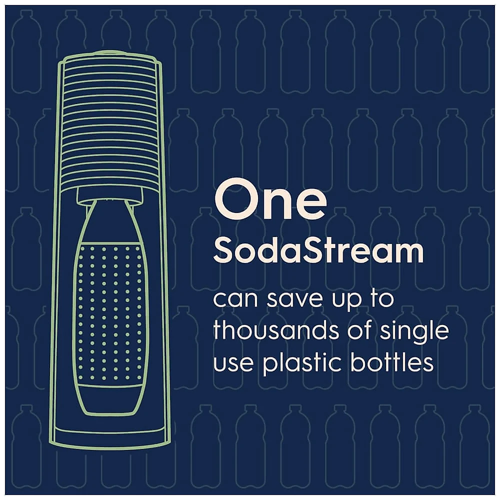 SodaStream Terra Sparkling Water Maker Misty Blue com CO2, Garrafa DWS e Bubly Drop