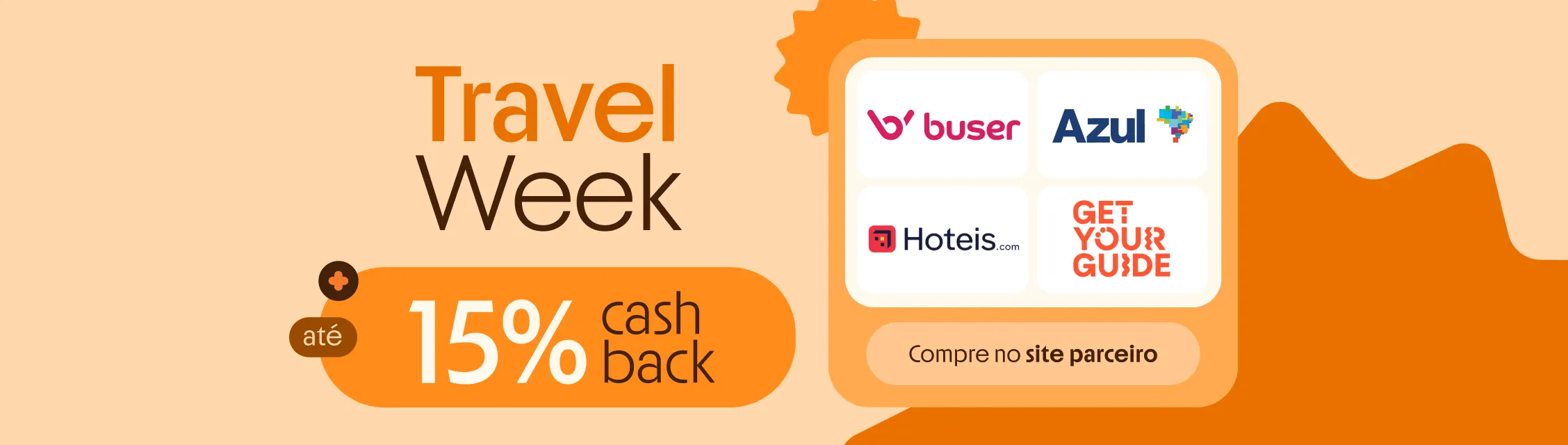 Travel Week com até 15% de cashback