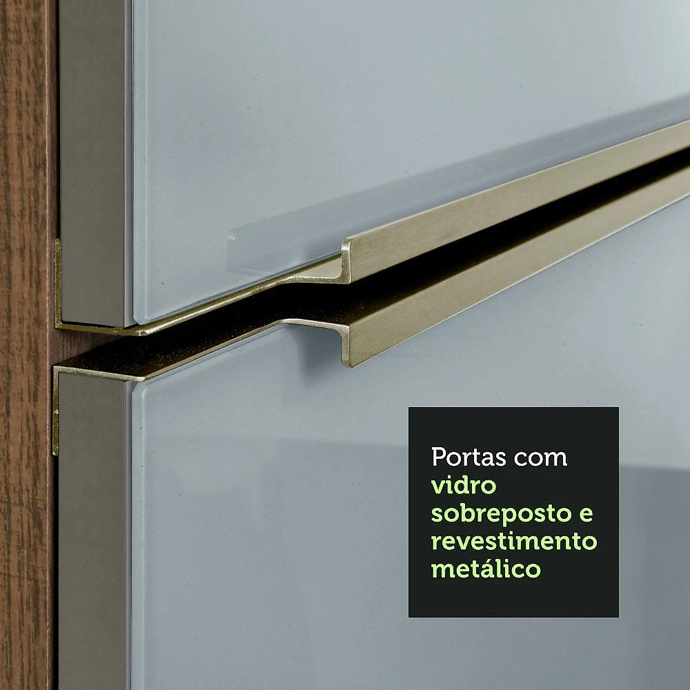 Armário aéreo madesa lux 40 x 83 cm 1 porta - rustic/cinza