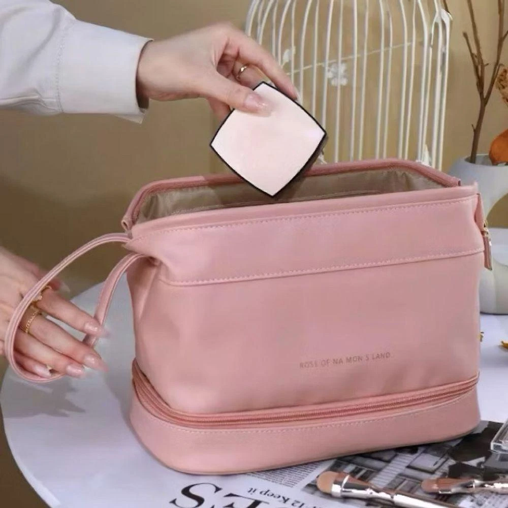 Bolsa Necessaire para Maquiagem Cor:modelo Rosa Grande Capacidade Rosa OEM
