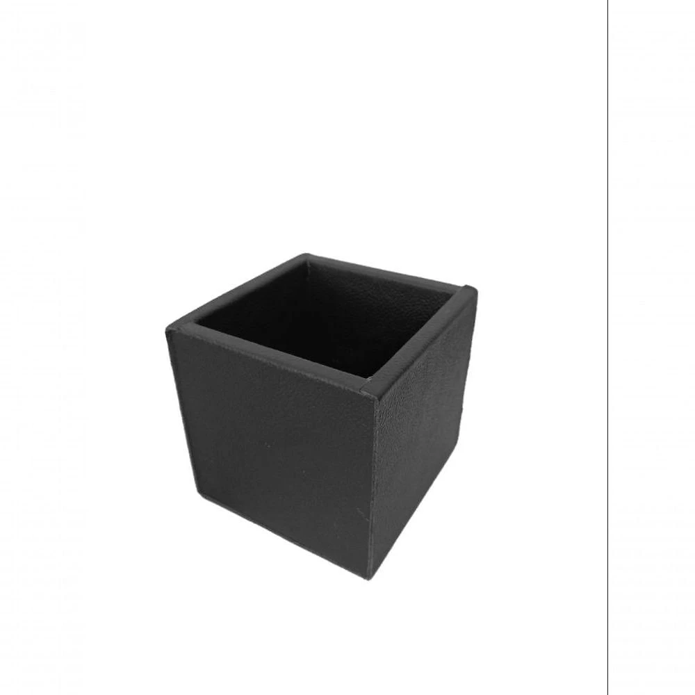 Porta Canetas Topgrife Couro Legítimo 10x10x10cm Personalizável Preto