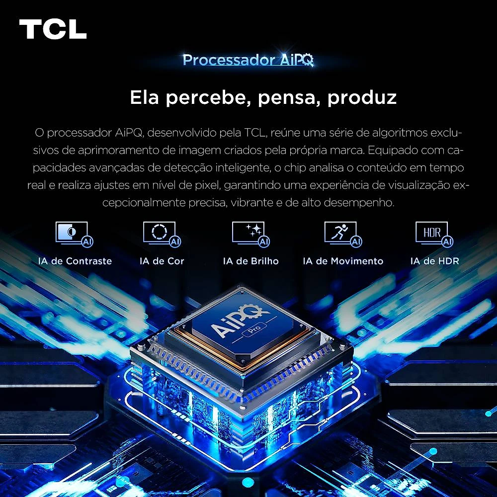 Smart TV TCL 50 Polegadas QLED 4K P7L WiFi Bluetooth Google TV HDR10+ 60 Hz AIPQ 50P7L