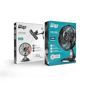 Ventilador WAP Flow Turbo 2 em 1 Mesa e Parede 50cm 180W 8 Pás e 3 Velocidades 110V