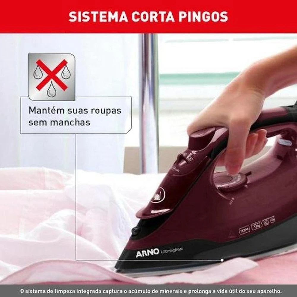 Ferro A Vapor Ultragliss Base Durilium Airglide 1520w Vinho